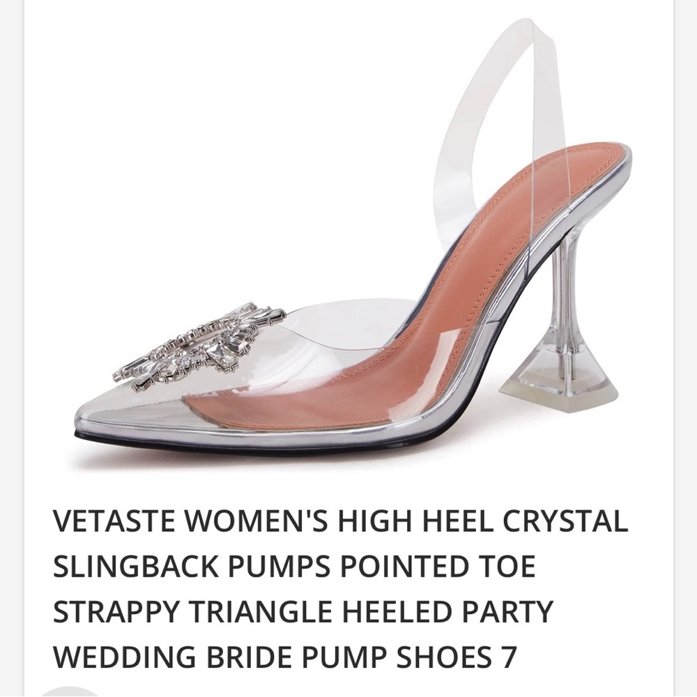 Silver Slingback Heels with Crystal Embellishments